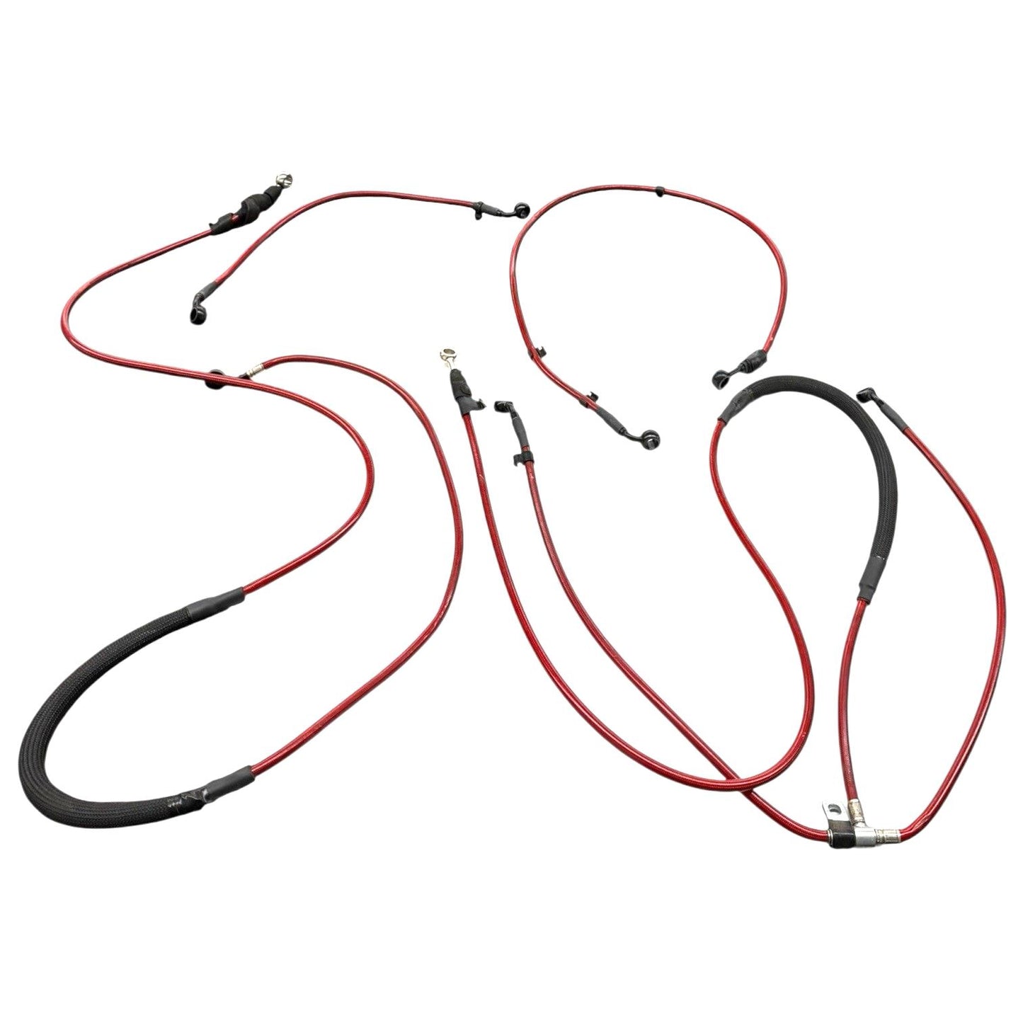 2020 - 24 BMW S1000RR ABS HOSE SET RED LINES FRONT BACK BRAKE HOSES AFTERMARKET