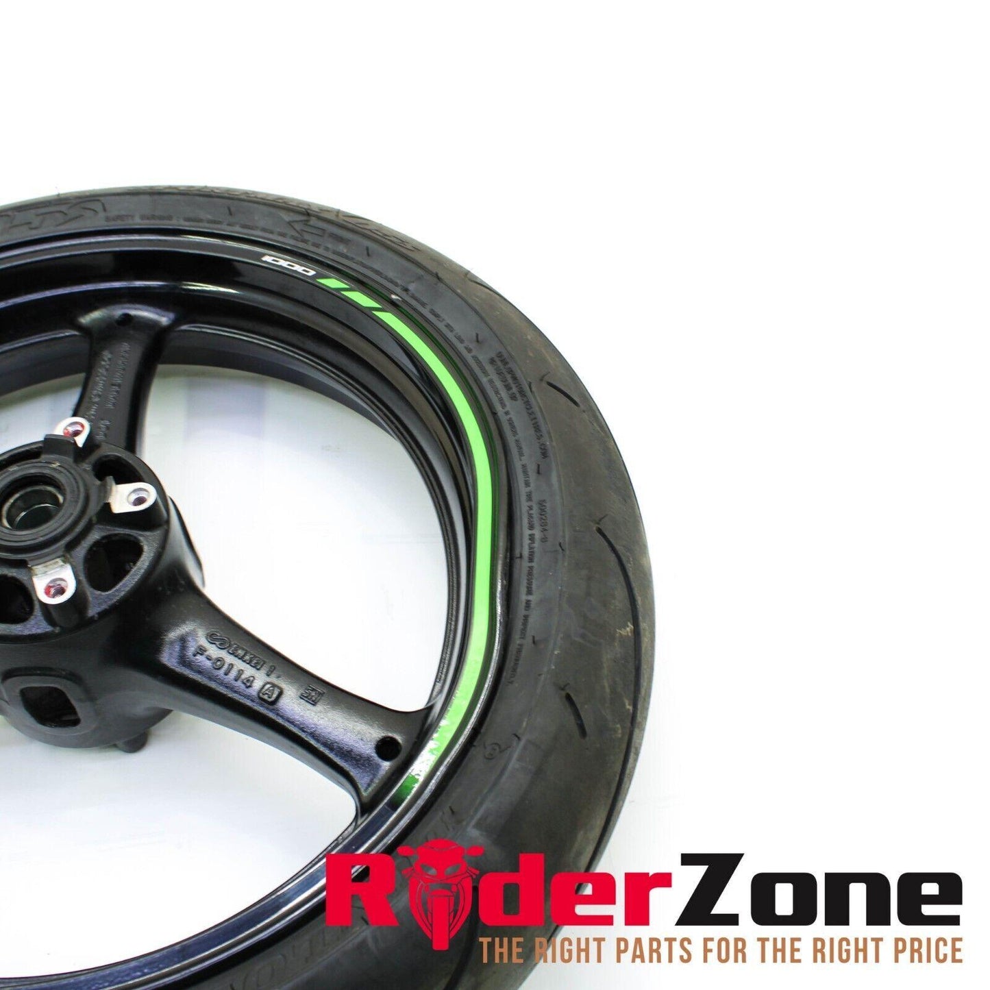 2016 - 2019 KAWASAKI NINJA ZX10R FRONT WHEEL RIM BLACK DUNLOP TIRE ** BENT **