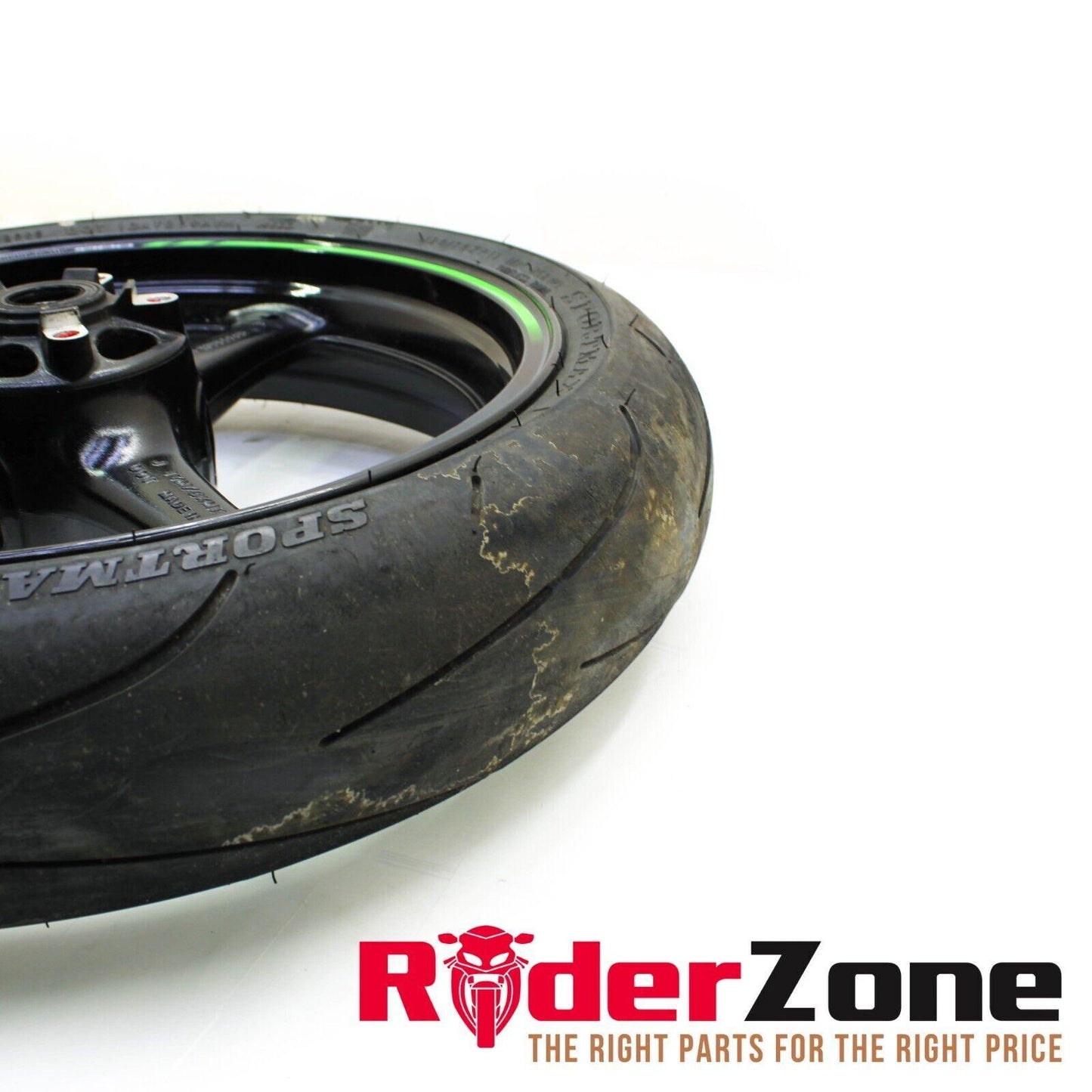 2016 - 2019 KAWASAKI NINJA ZX10R FRONT WHEEL RIM BLACK DUNLOP TIRE ** BENT **