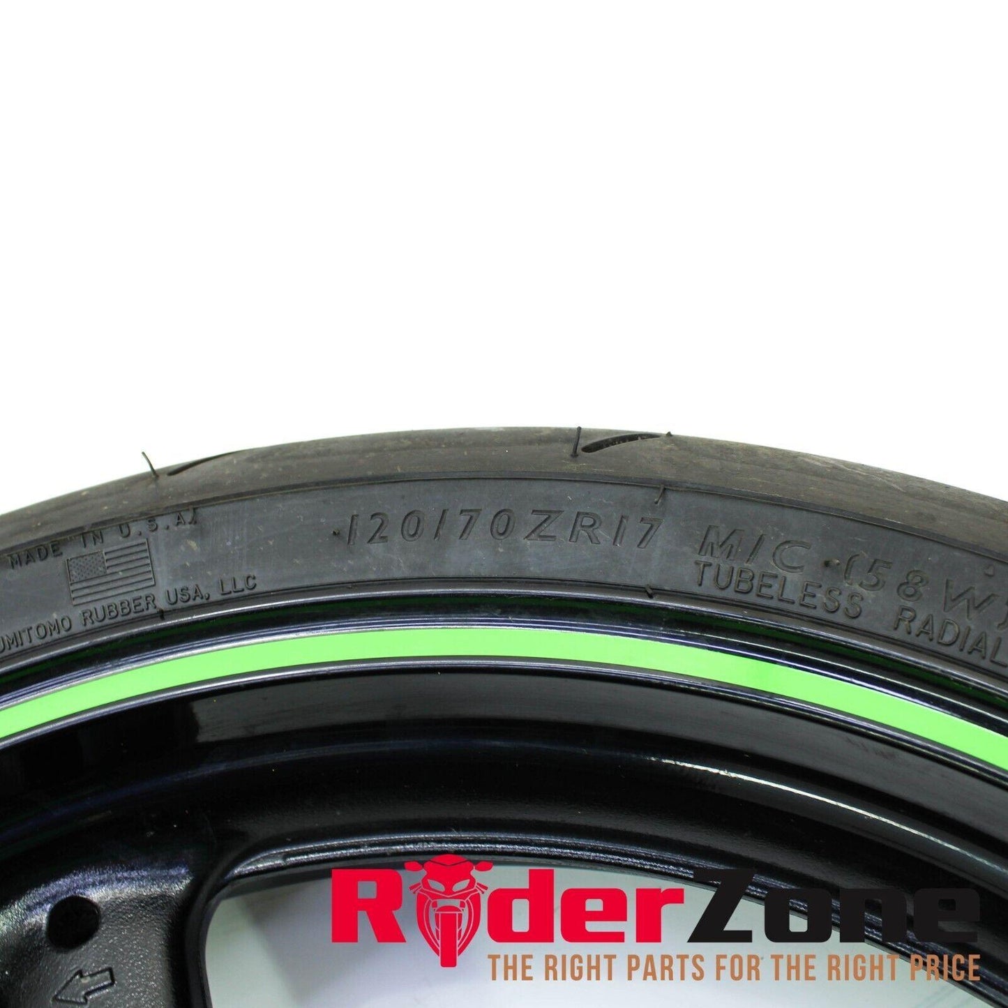 2016 - 2019 KAWASAKI NINJA ZX10R FRONT WHEEL RIM BLACK DUNLOP TIRE ** BENT **