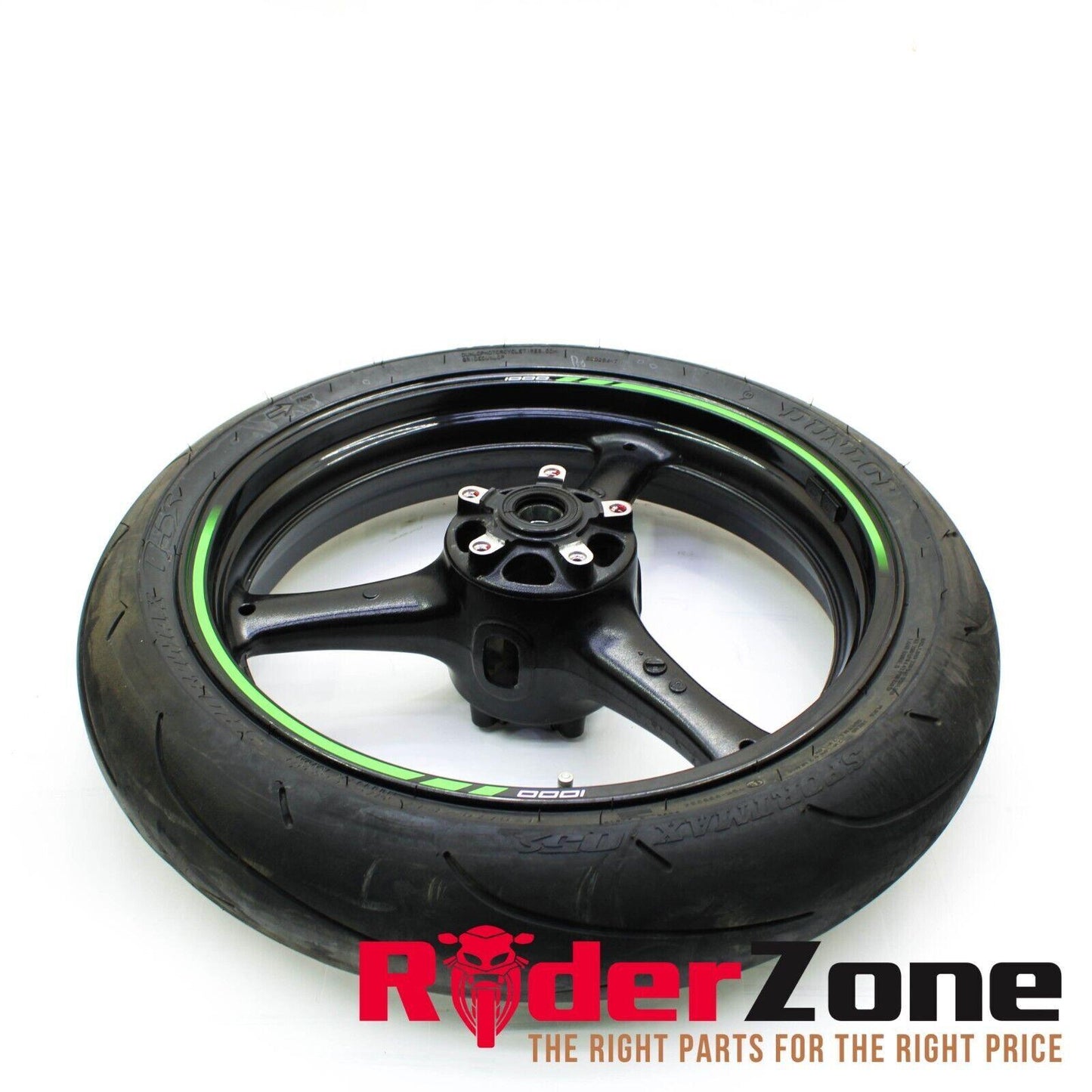 2016 - 2019 KAWASAKI NINJA ZX10R FRONT WHEEL RIM BLACK DUNLOP TIRE ** BENT **