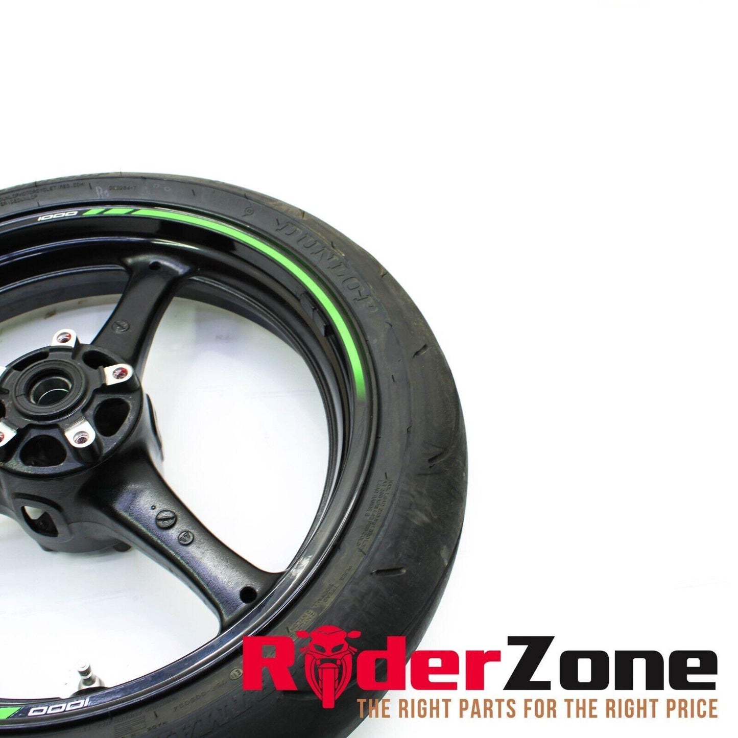 2016 - 2019 KAWASAKI NINJA ZX10R FRONT WHEEL RIM BLACK DUNLOP TIRE ** BENT **