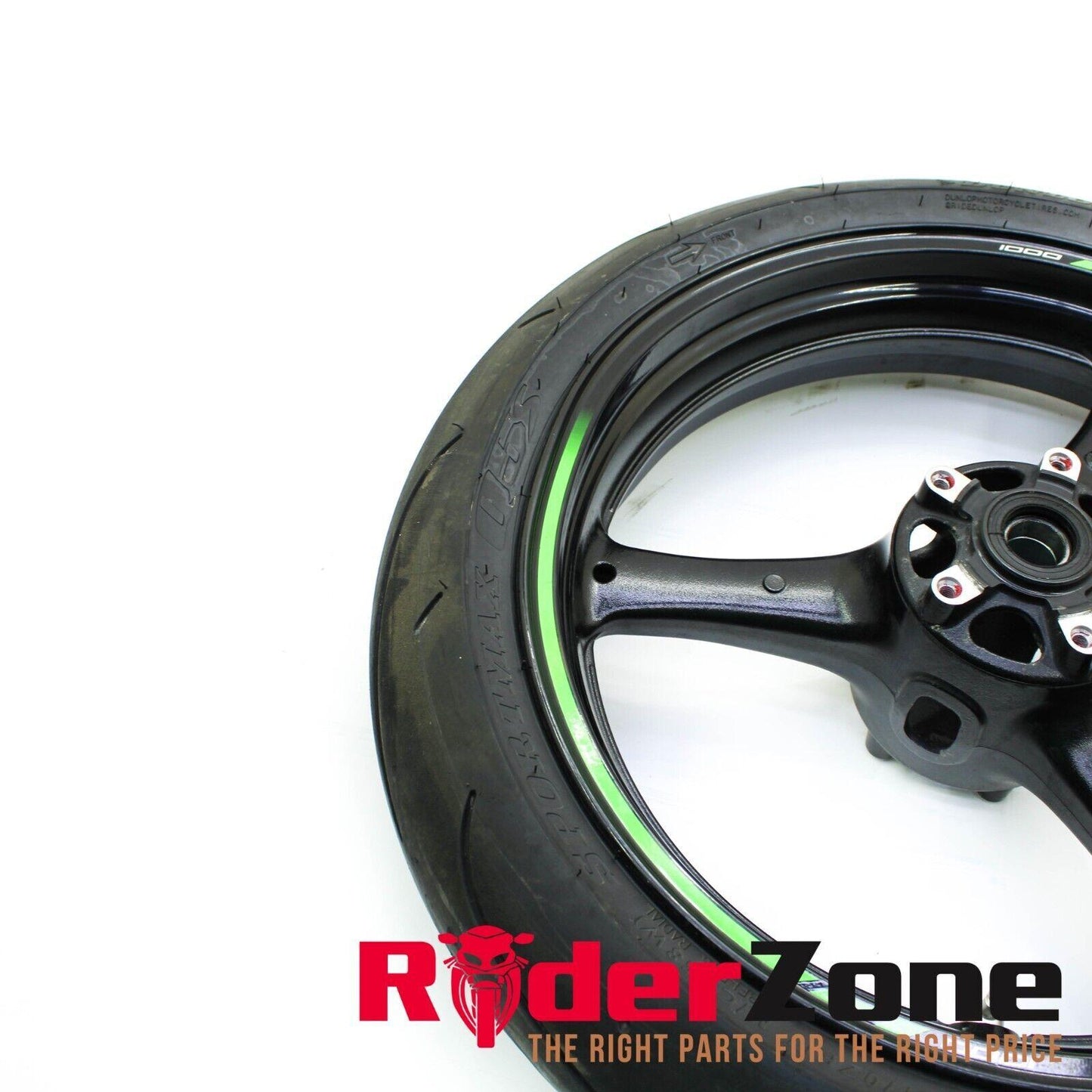 2016 - 2019 KAWASAKI NINJA ZX10R FRONT WHEEL RIM BLACK DUNLOP TIRE ** BENT **