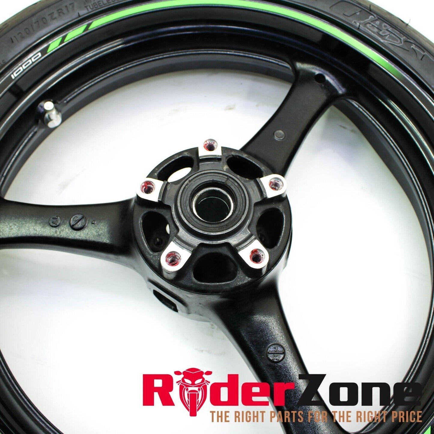 2016 - 2019 KAWASAKI NINJA ZX10R FRONT WHEEL RIM BLACK DUNLOP TIRE ** BENT **