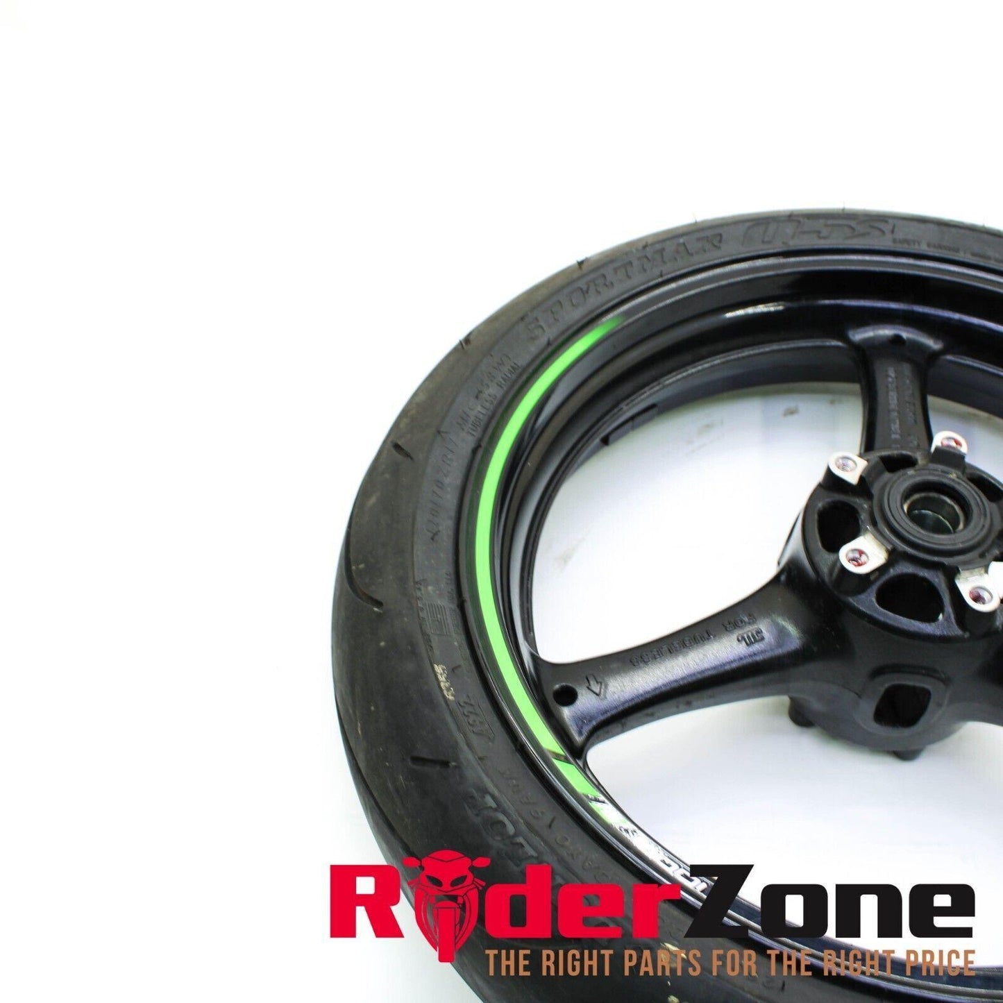 2016 - 2019 KAWASAKI NINJA ZX10R FRONT WHEEL RIM BLACK DUNLOP TIRE ** BENT **