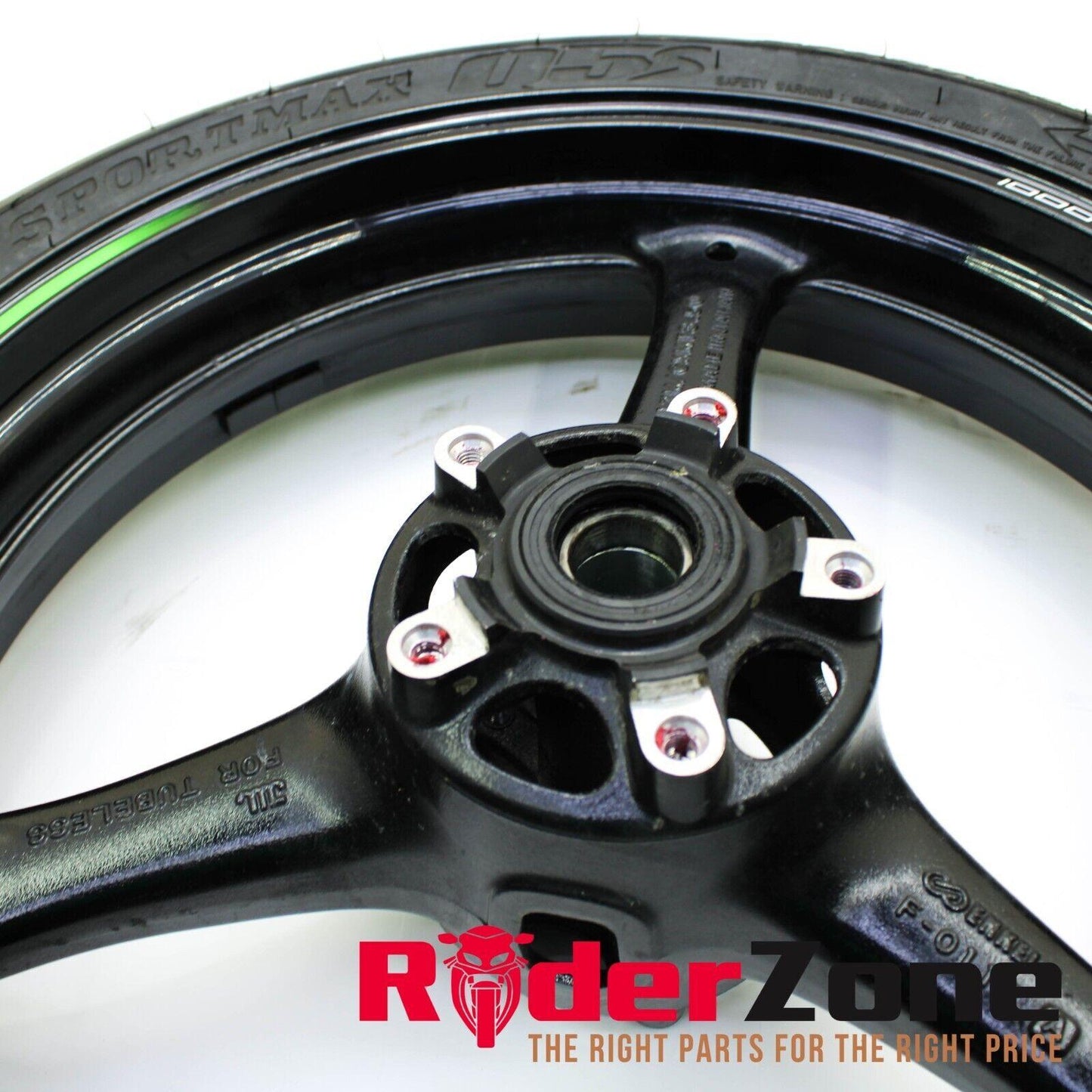 2016 - 2019 KAWASAKI NINJA ZX10R FRONT WHEEL RIM BLACK DUNLOP TIRE ** BENT **