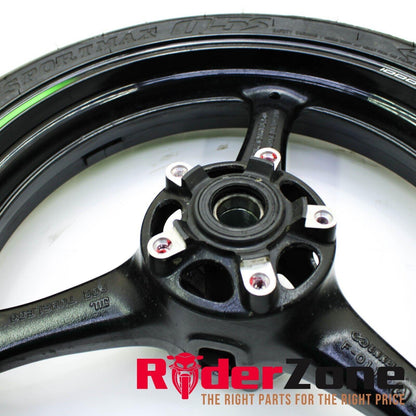 2016 - 2019 KAWASAKI NINJA ZX10R FRONT WHEEL RIM BLACK DUNLOP TIRE ** BENT **