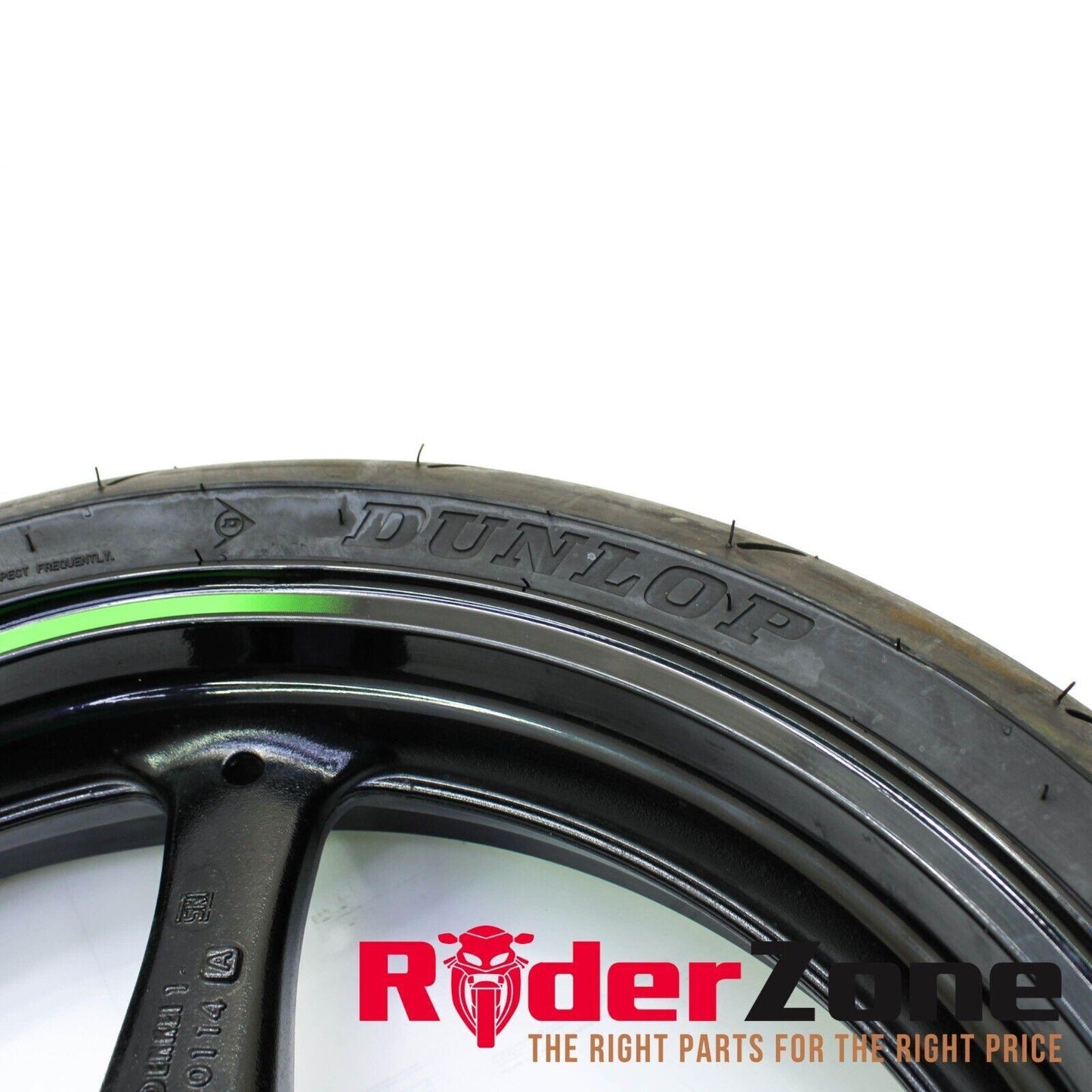 2016 - 2019 KAWASAKI NINJA ZX10R FRONT WHEEL RIM BLACK DUNLOP TIRE ** BENT **