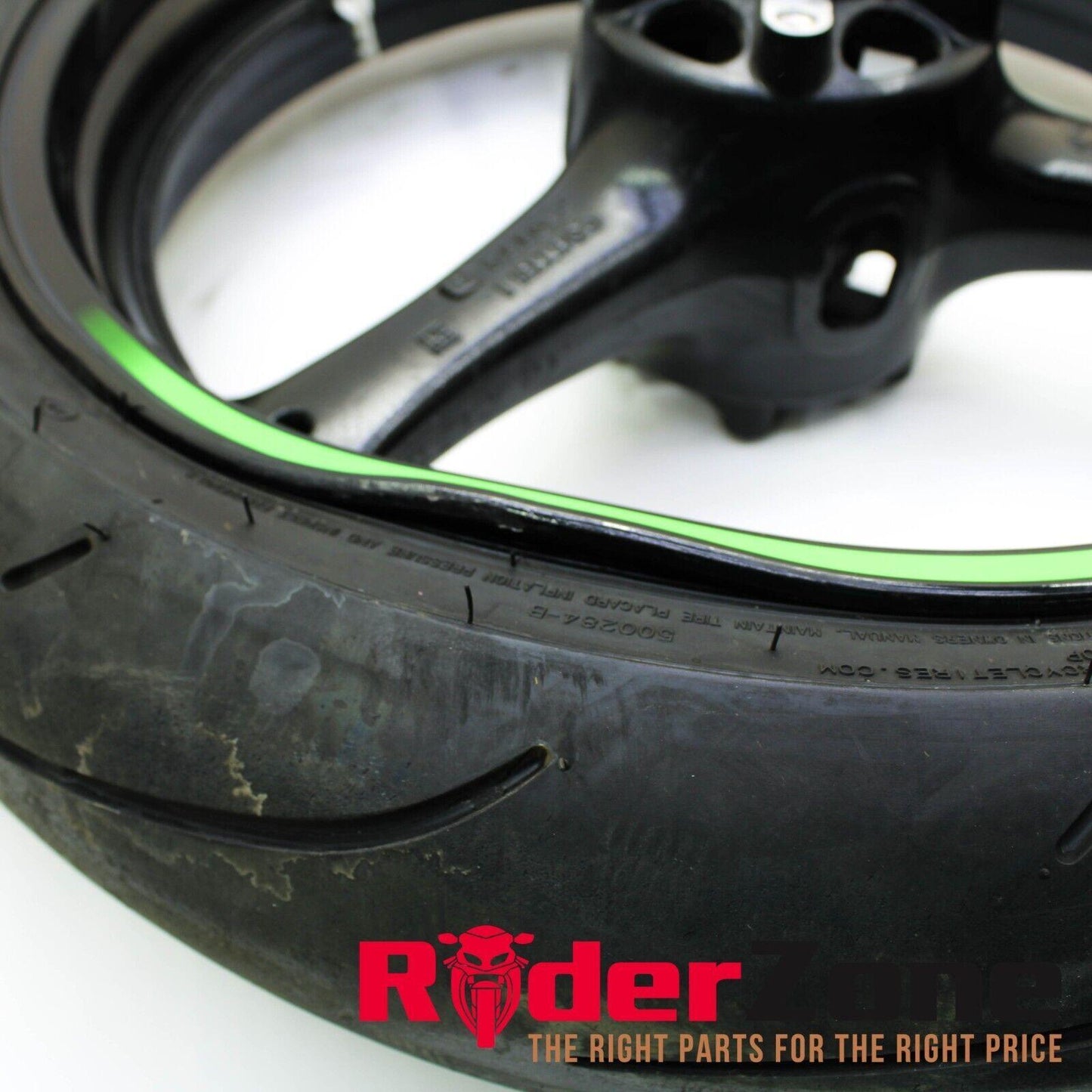 2016 - 2019 KAWASAKI NINJA ZX10R FRONT WHEEL RIM BLACK DUNLOP TIRE ** BENT **