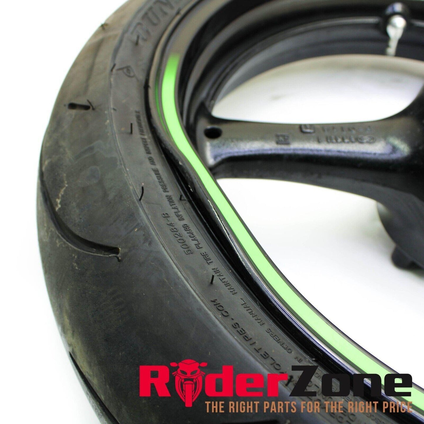 2016 - 2019 KAWASAKI NINJA ZX10R FRONT WHEEL RIM BLACK DUNLOP TIRE ** BENT **