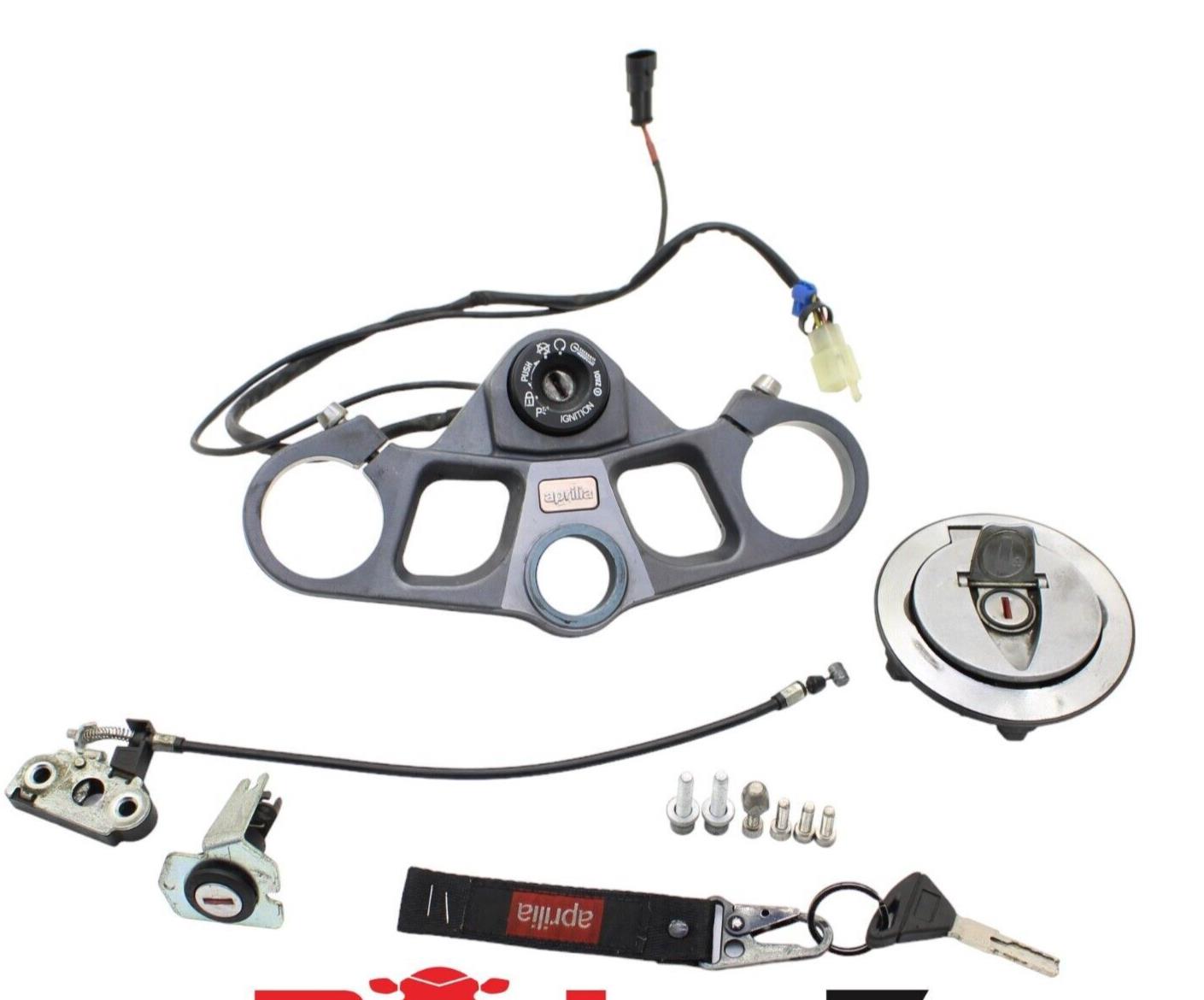 2004 - 2008 APRILIA RSV1000R LOCK SET IGNITION KIT BOLTS TRIPLE TREE SILVER