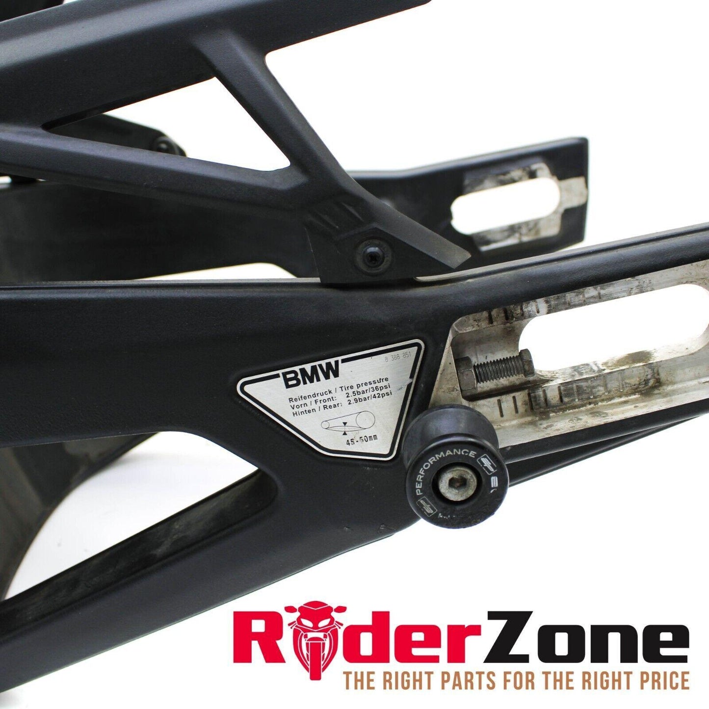 2020 - 2023 BMW S1000RR SWINGARM REAR FENDER CHAIN GUARD BLACK STRAIGHT STOCK