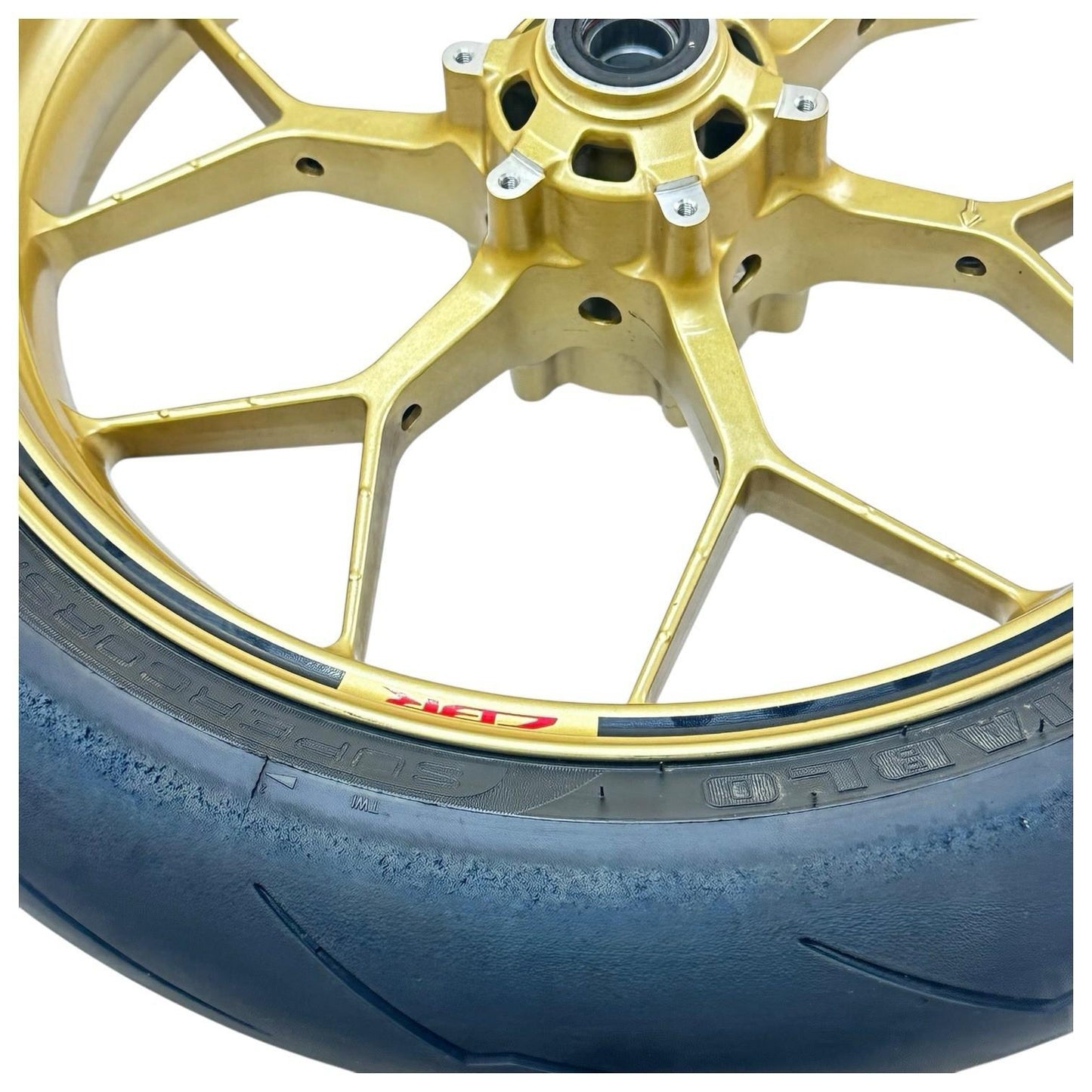 2014 - 2016 HONDA CBR1000RR SP FRONT WHEEL RIM TIRE RUBBER YELLOW STOCK OEM