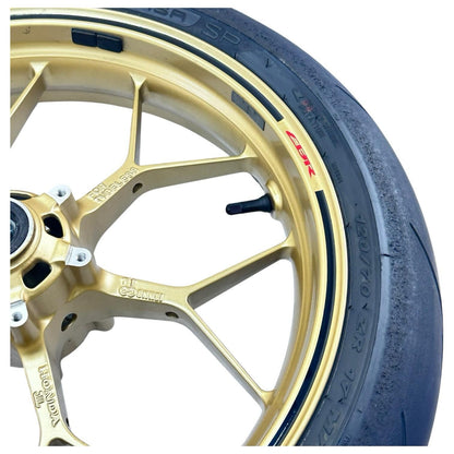 2014 - 2016 HONDA CBR1000RR SP FRONT WHEEL RIM TIRE RUBBER YELLOW STOCK OEM