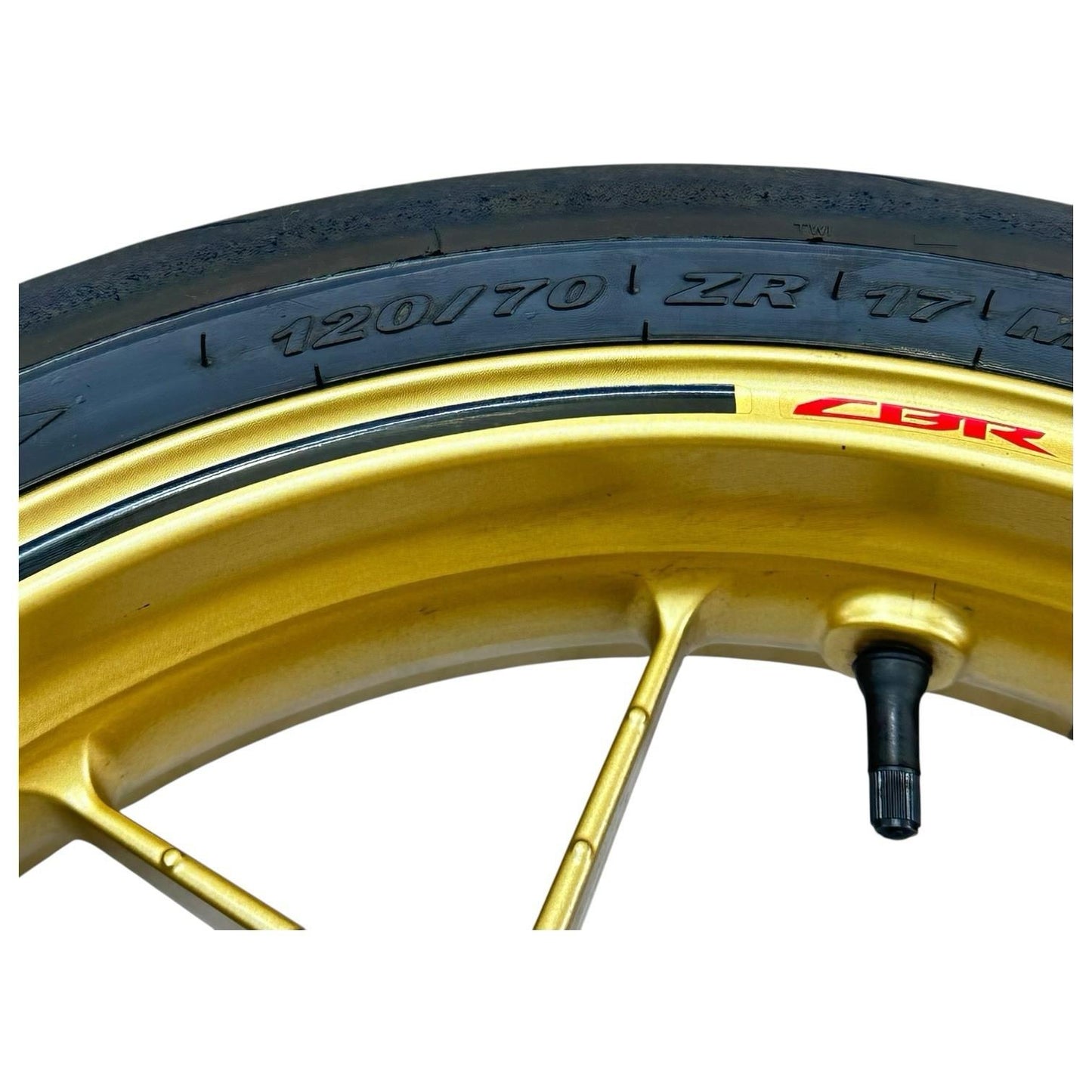 2014 - 2016 HONDA CBR1000RR SP FRONT WHEEL RIM TIRE RUBBER YELLOW STOCK OEM