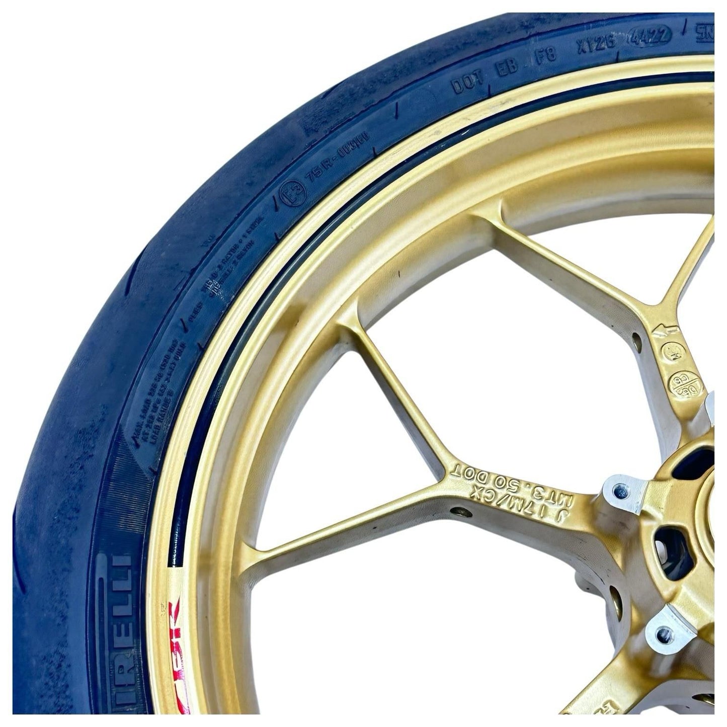 2014 - 2016 HONDA CBR1000RR SP FRONT WHEEL RIM TIRE RUBBER YELLOW STOCK OEM