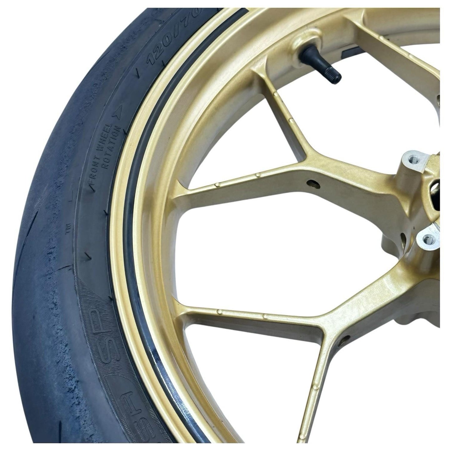 2014 - 2016 HONDA CBR1000RR SP FRONT WHEEL RIM TIRE RUBBER YELLOW STOCK OEM