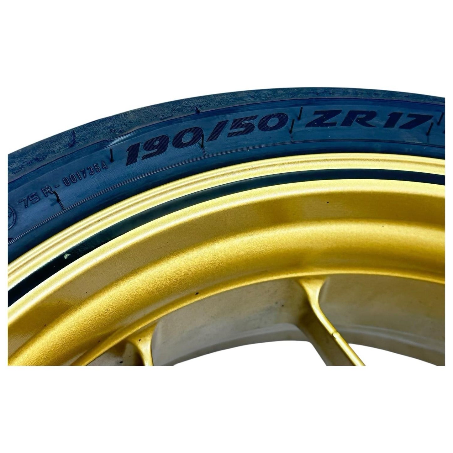 2014 - 2016 HONDA CBR1000RR SP REAR WHEEL BACK RIM TIRE RUBBER HUB YELLOW STOCK