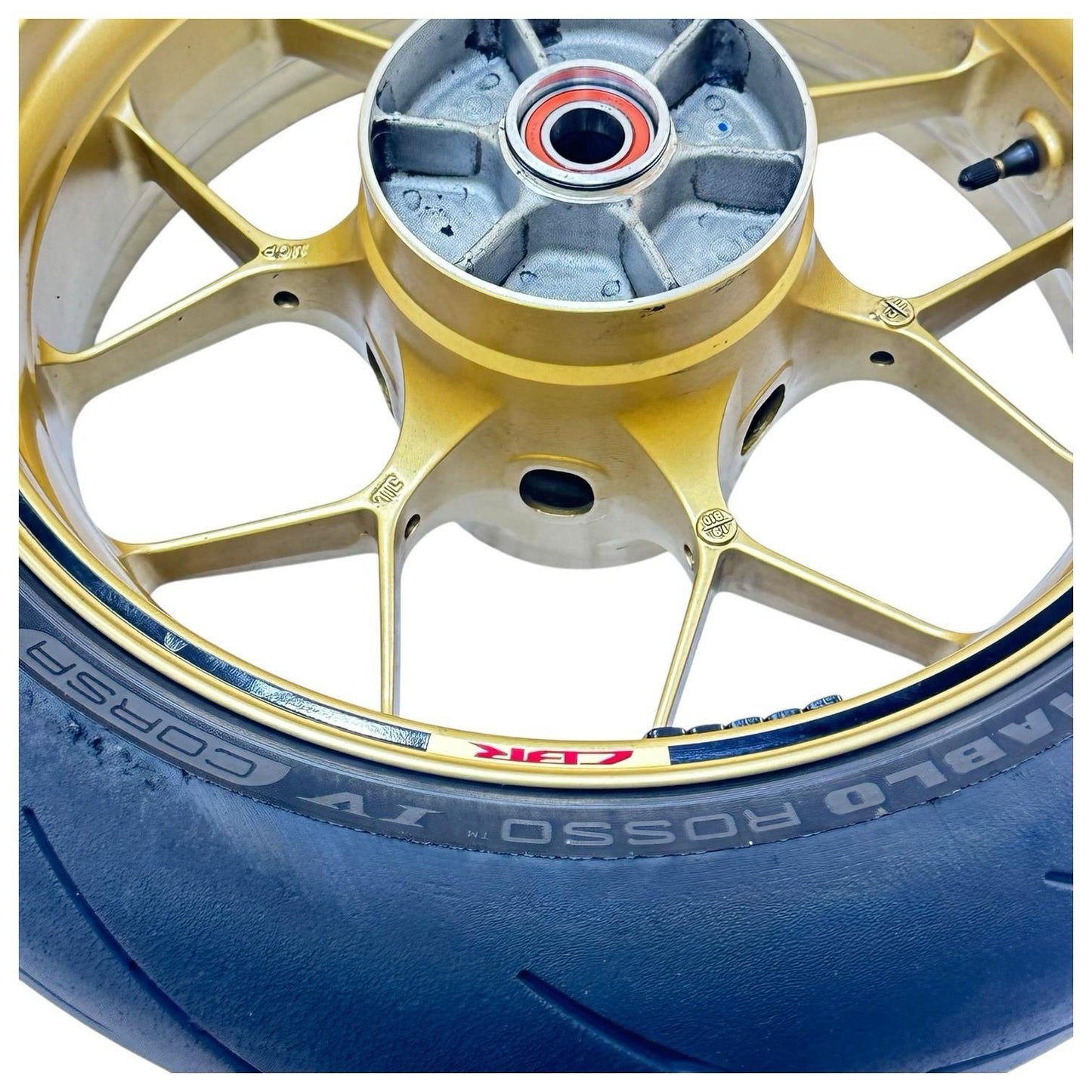 2014 - 2016 HONDA CBR1000RR SP REAR WHEEL BACK RIM TIRE RUBBER HUB YELLOW STOCK