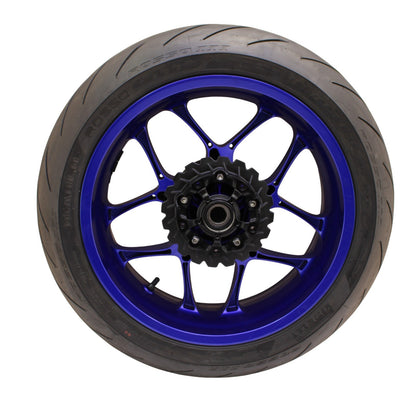 2020 - 2024 YAMAHA YZF R1 REAR WHEEL BACK RIM TIRE RUBBER HUB BLUE OEM