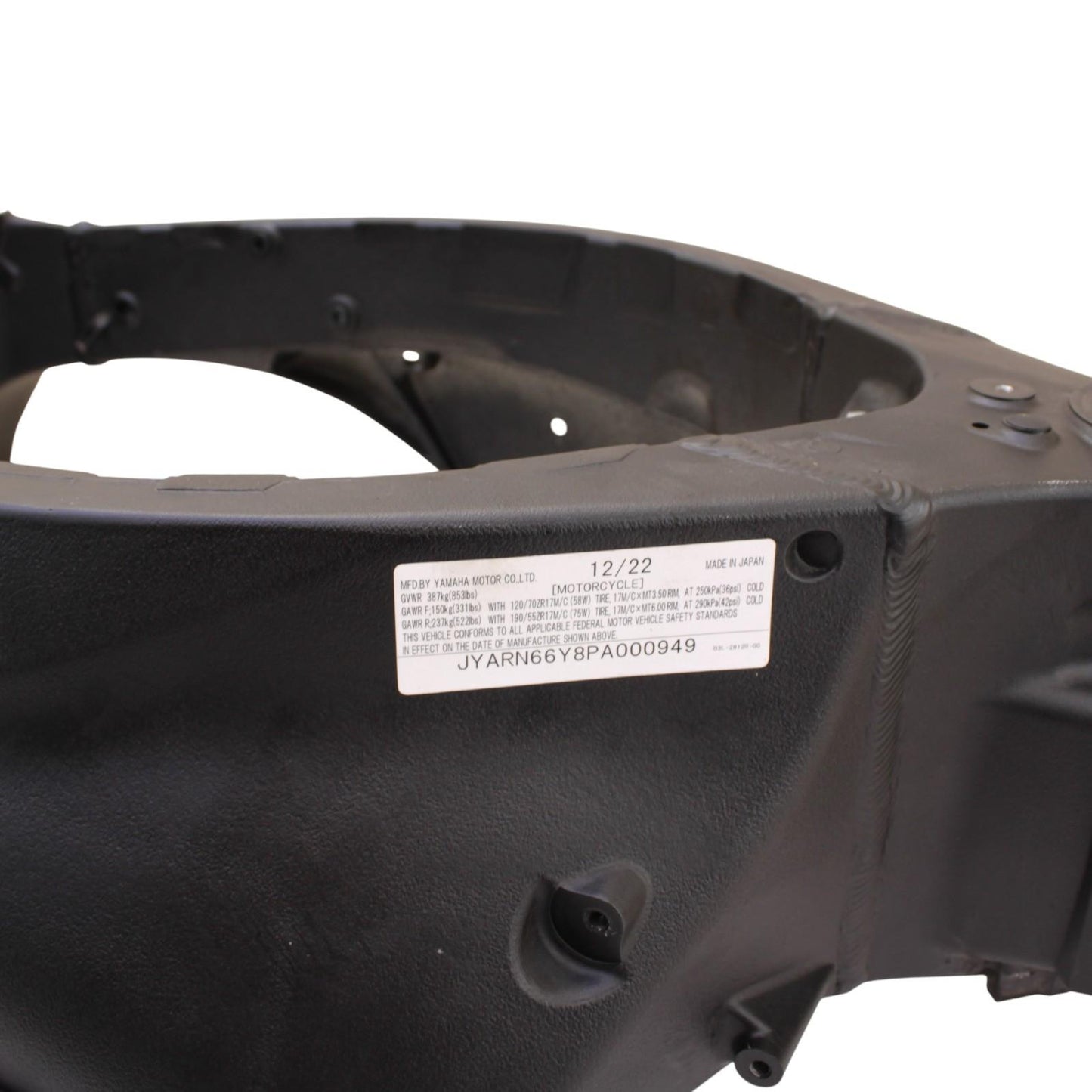 2020 - 2024 YAMAHA YZF R1 FRAME MAIN BODY CHASSIS BLACK STOCK MINT *2023*