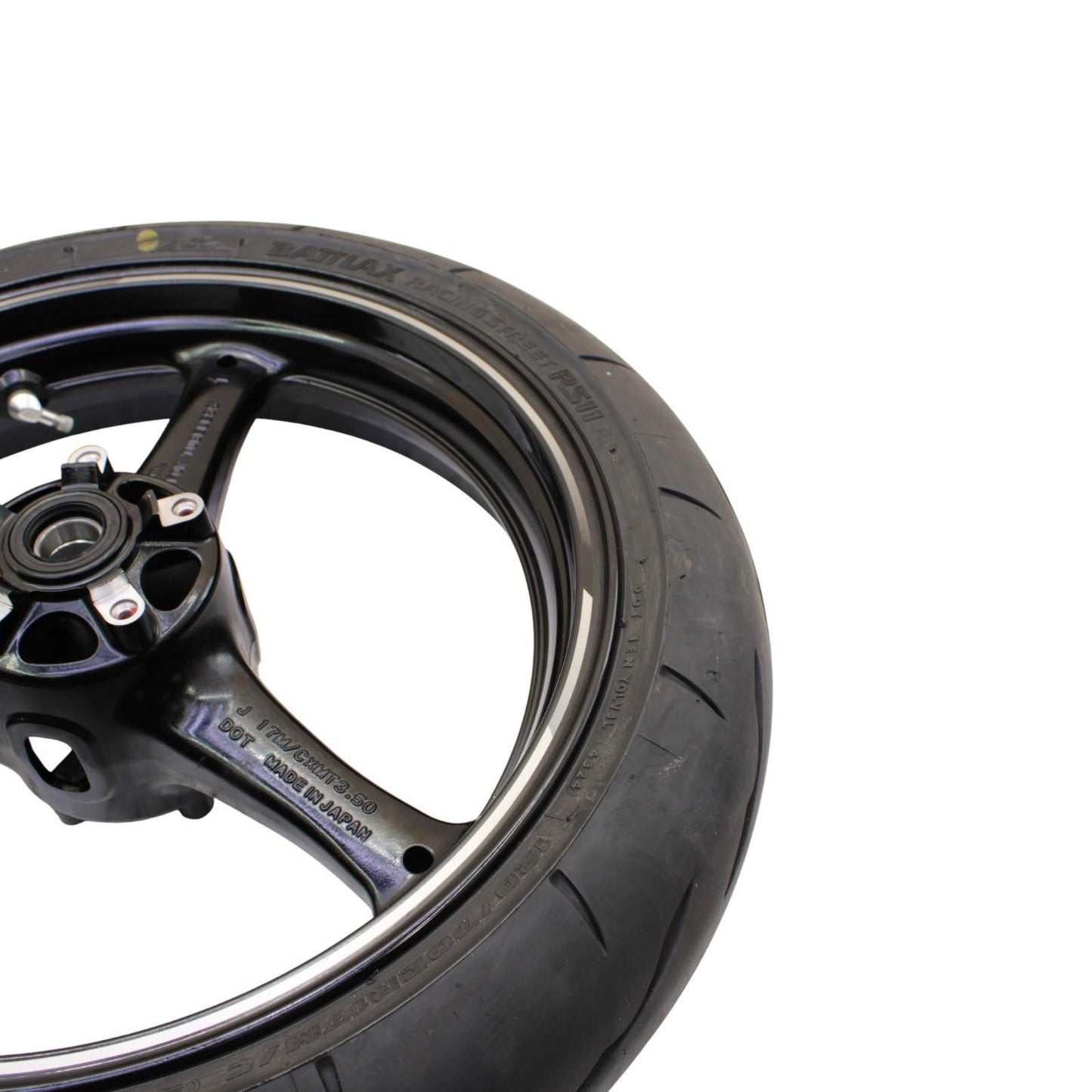 2021 - 2025 KAWASAKI NINJA ZX10R FRONT WHEEL RIM TIRE RUBBER BLACK STOCK OEM