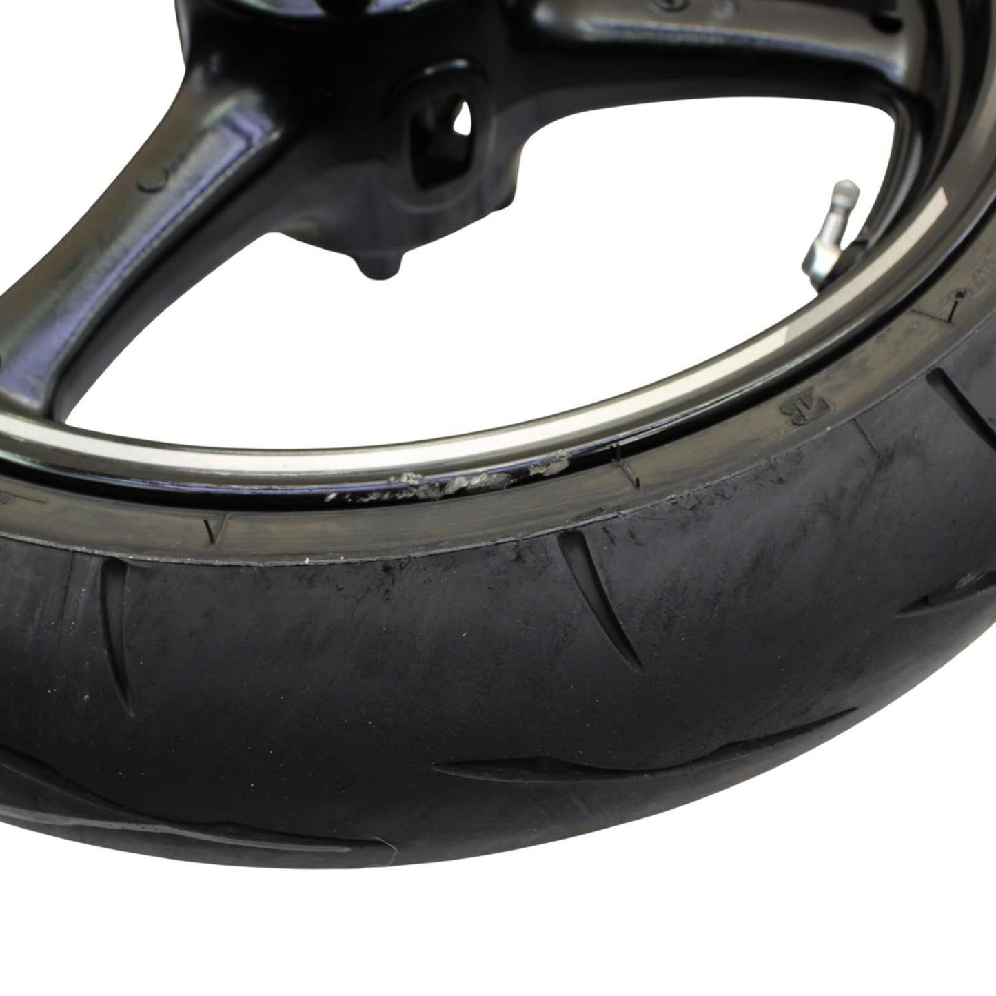 2021 - 2025 KAWASAKI NINJA ZX10R FRONT WHEEL RIM TIRE RUBBER BLACK STOCK OEM