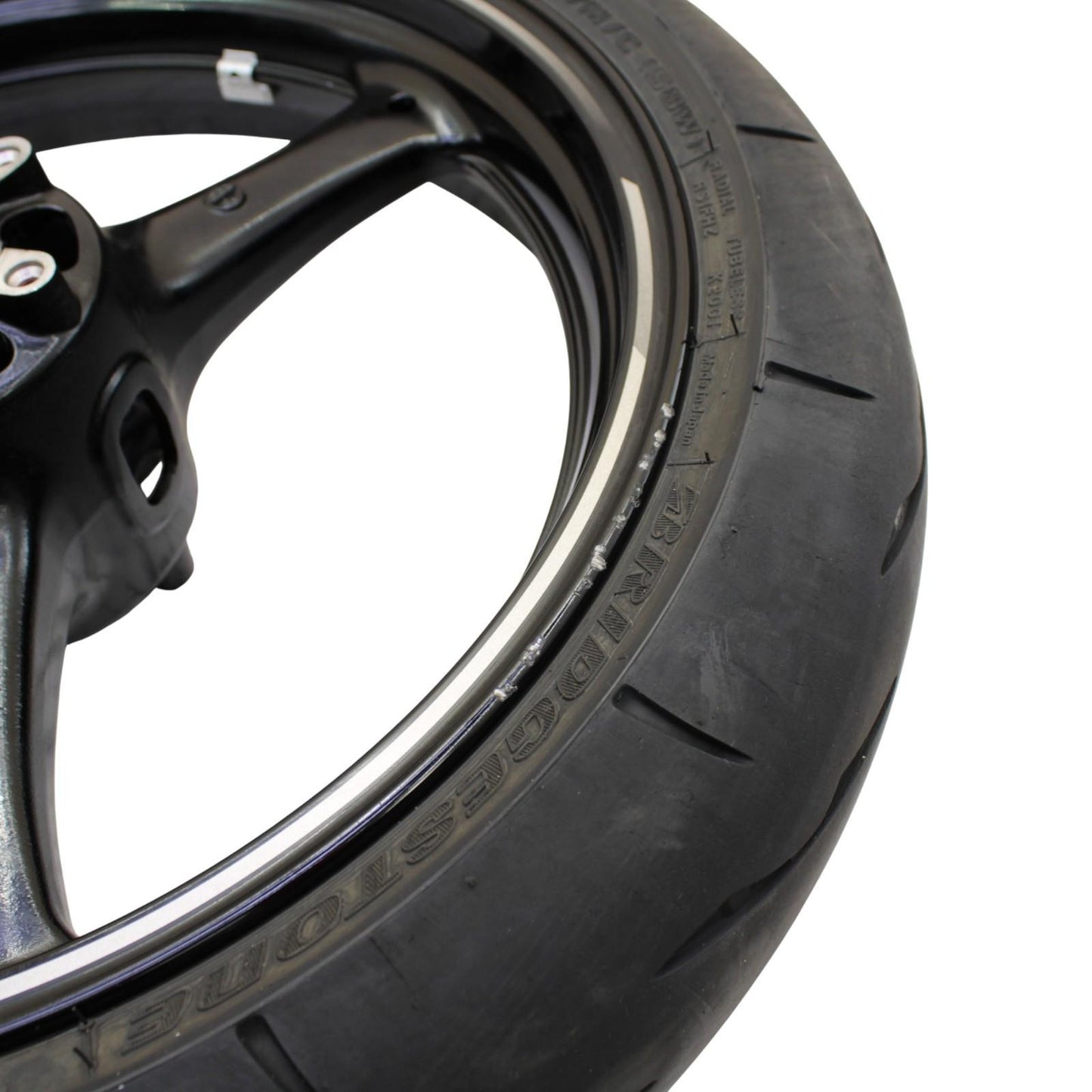 2021 - 2025 KAWASAKI NINJA ZX10R FRONT WHEEL RIM TIRE RUBBER BLACK STOCK OEM