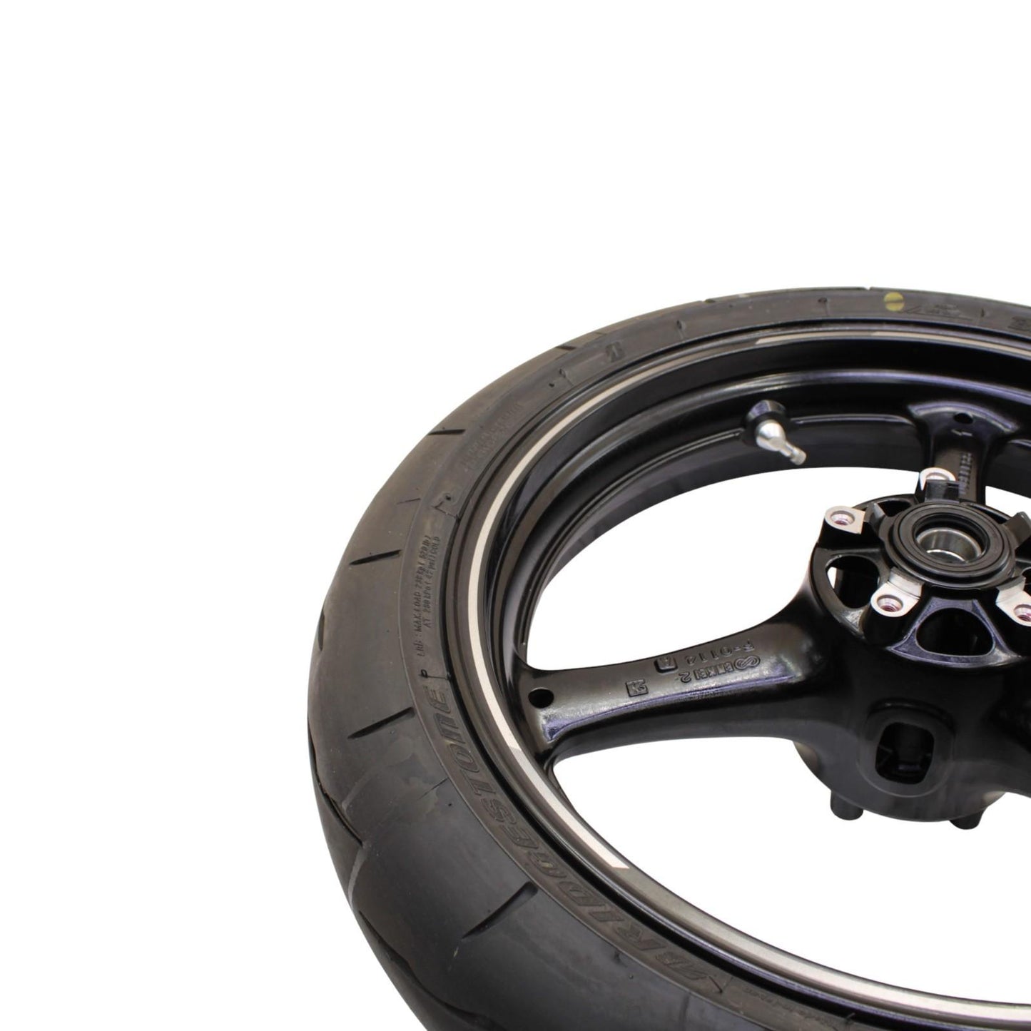 2021 - 2025 KAWASAKI NINJA ZX10R FRONT WHEEL RIM TIRE RUBBER BLACK STOCK OEM