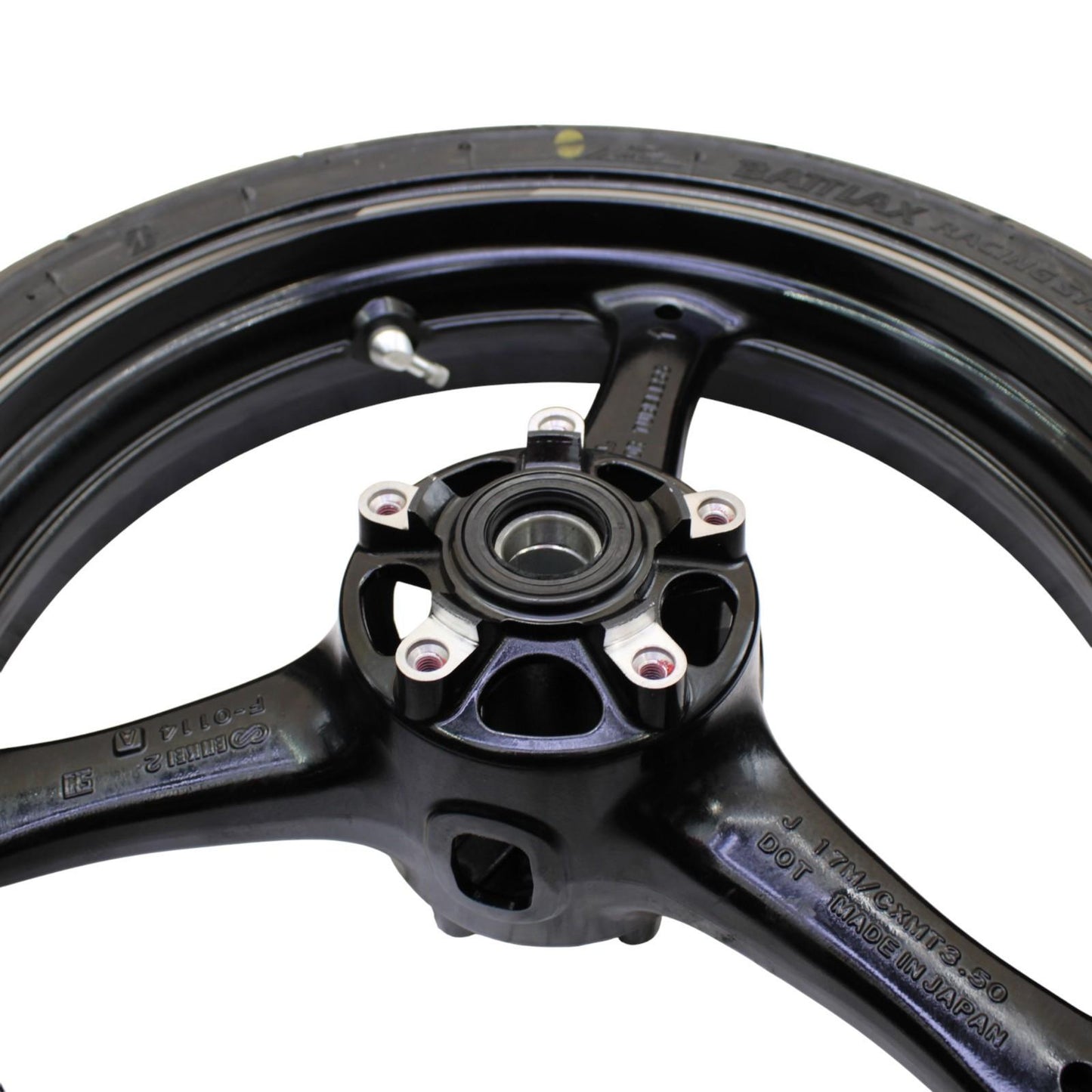 2021 - 2025 KAWASAKI NINJA ZX10R FRONT WHEEL RIM TIRE RUBBER BLACK STOCK OEM