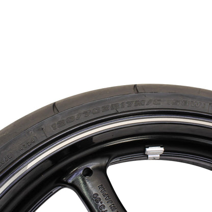 2021 - 2025 KAWASAKI NINJA ZX10R FRONT WHEEL RIM TIRE RUBBER BLACK STOCK OEM