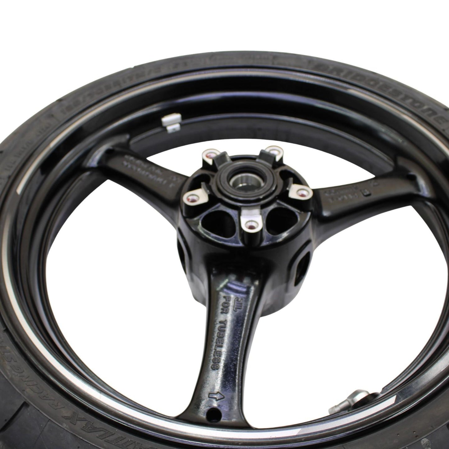 2021 - 2025 KAWASAKI NINJA ZX10R FRONT WHEEL RIM TIRE RUBBER BLACK STOCK OEM