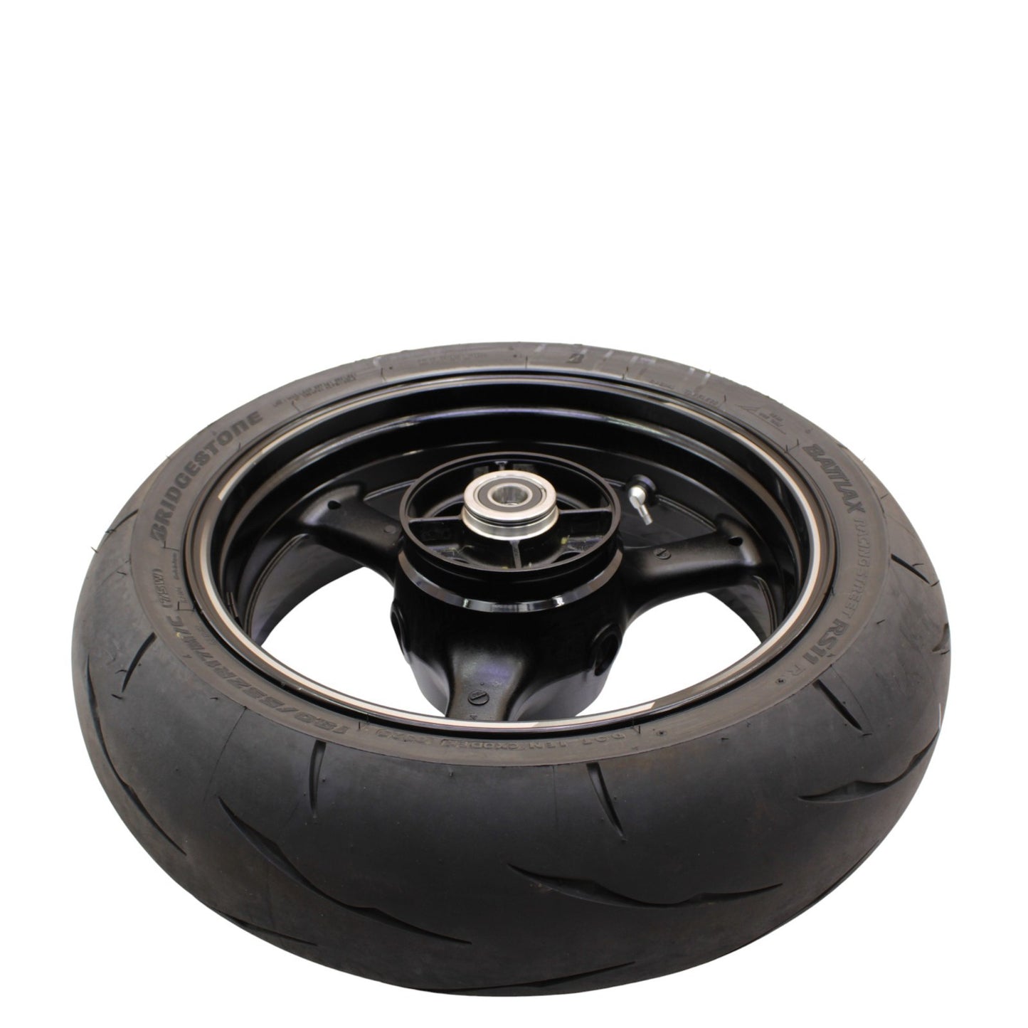 2021 - 2025 KAWASAKI NINJA ZX10R REAR WHEEL BACK RIM TIRE RUBBER HUB BLACK STOCK