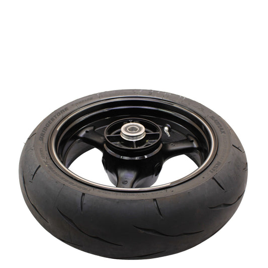 2021 - 2025 KAWASAKI NINJA ZX10R REAR WHEEL BACK RIM TIRE RUBBER HUB BLACK STOCK