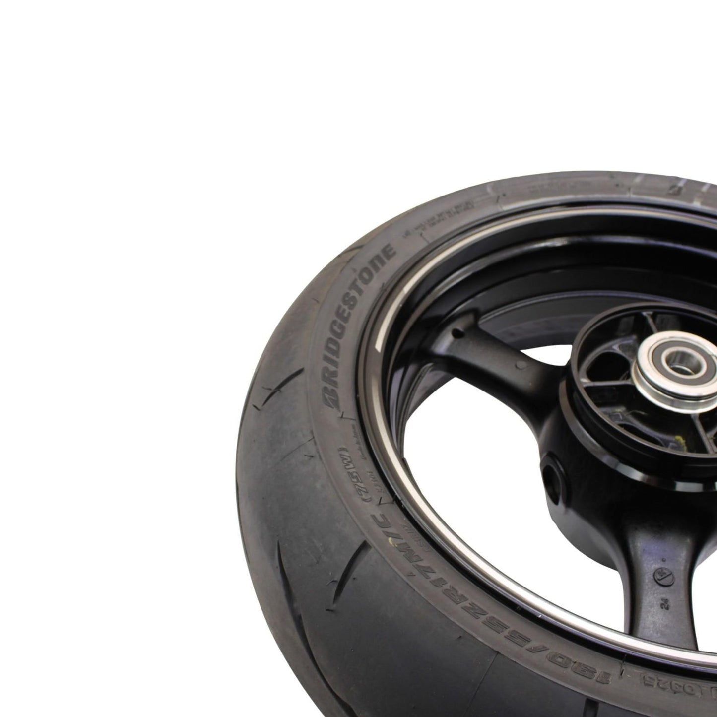 2021 - 2025 KAWASAKI NINJA ZX10R REAR WHEEL BACK RIM TIRE RUBBER HUB BLACK STOCK