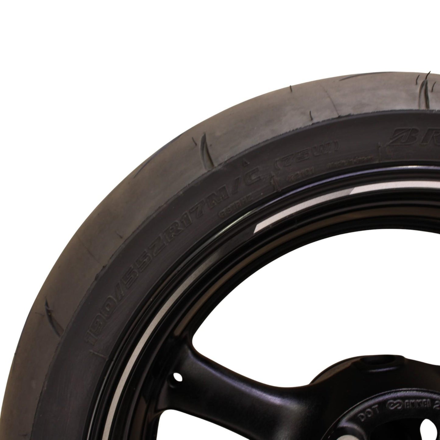 2021 - 2025 KAWASAKI NINJA ZX10R REAR WHEEL BACK RIM TIRE RUBBER HUB BLACK STOCK