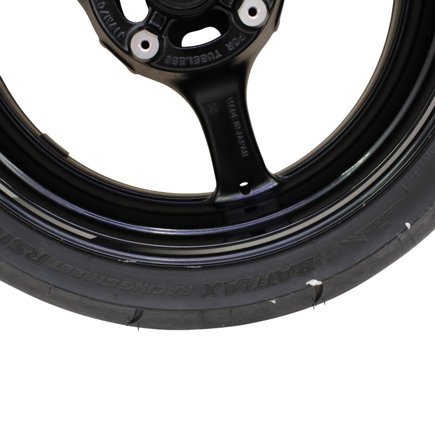 2021 - 2025 KAWASAKI NINJA ZX10R REAR WHEEL BACK RIM TIRE RUBBER HUB BLACK STOCK
