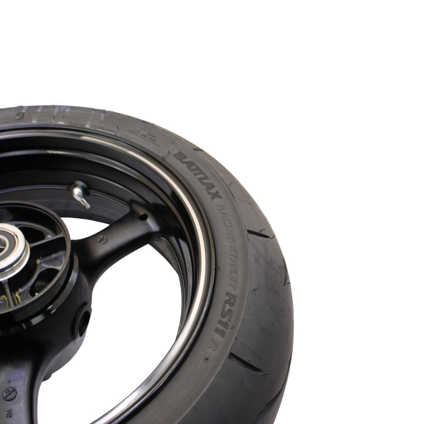 2021 - 2025 KAWASAKI NINJA ZX10R REAR WHEEL BACK RIM TIRE RUBBER HUB BLACK STOCK