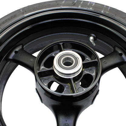 2021 - 2025 KAWASAKI NINJA ZX10R REAR WHEEL BACK RIM TIRE RUBBER HUB BLACK STOCK