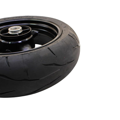 2021 - 2025 KAWASAKI NINJA ZX10R REAR WHEEL BACK RIM TIRE RUBBER HUB BLACK STOCK
