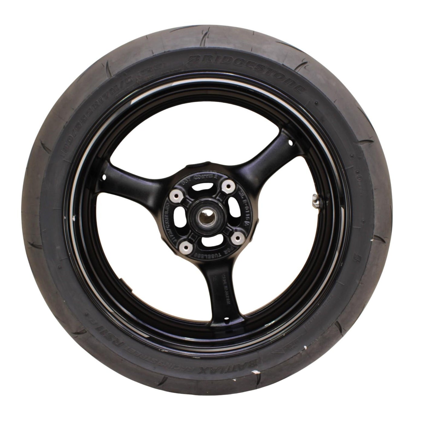 2021 - 2025 KAWASAKI NINJA ZX10R REAR WHEEL BACK RIM TIRE RUBBER HUB BLACK STOCK