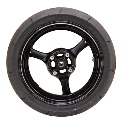2021 - 2025 KAWASAKI NINJA ZX10R REAR WHEEL BACK RIM TIRE RUBBER HUB BLACK STOCK