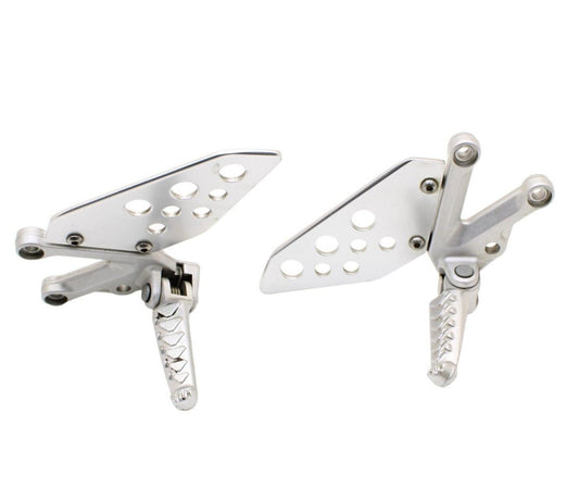 2004 - 2010 APRILIA RSV1000R REARSET SET LEFT RIGHT SIDE FOOT GUARD SILVER