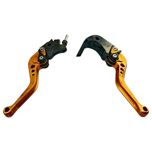 2007 2008 SUZUKI GSXR 1000 FRONT LEVERS CLUTCH BRAKE RIGHT LEFT SET ORANGE