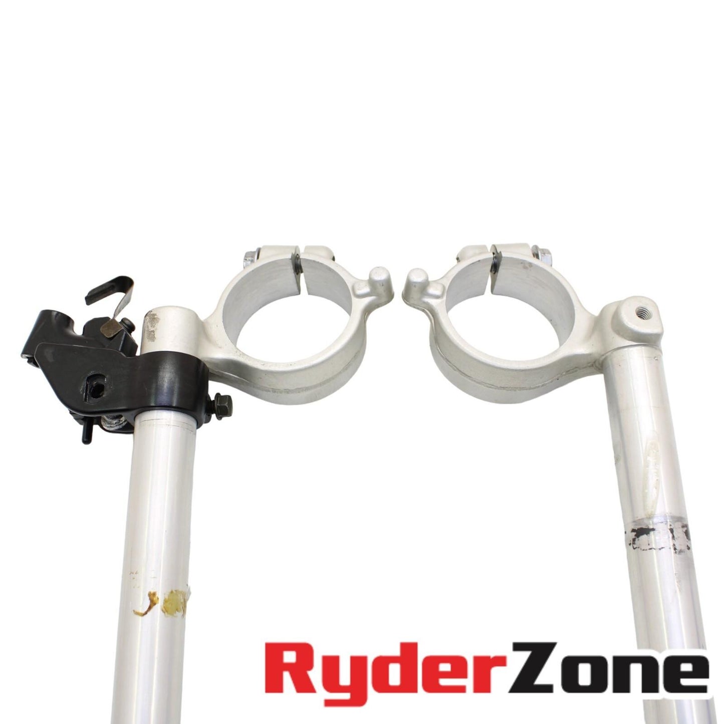 2005 2006 SUZUKI GSXR 1000 HANDLEBAR SET CLIP ON LEFT RIGHT PAIR SILVER STRAIGHT