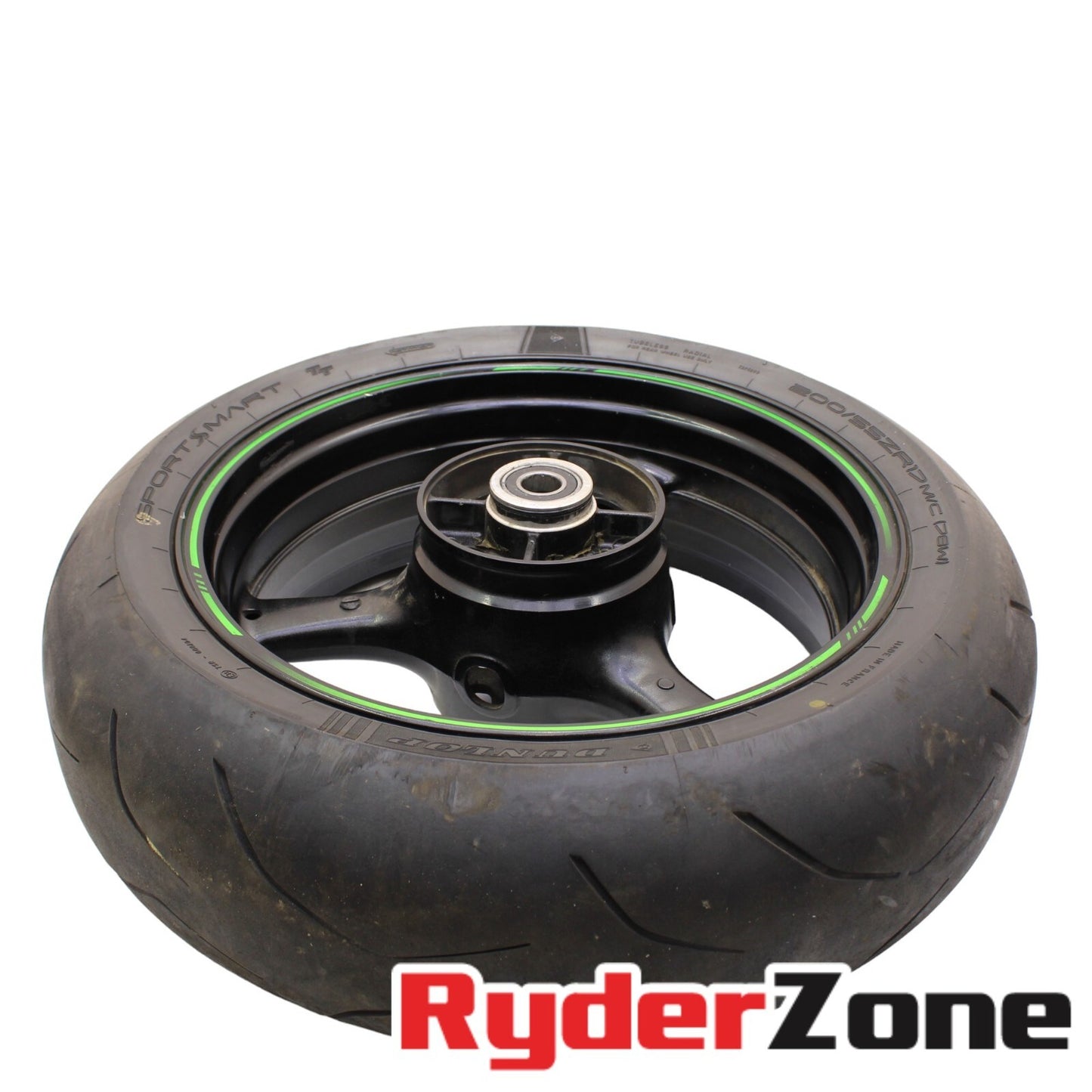 2016 - 2020 KAWASAKI NINJA ZX10R REAR WHEEL RIM BLACK DUNLOP TIRE STRAIGHT