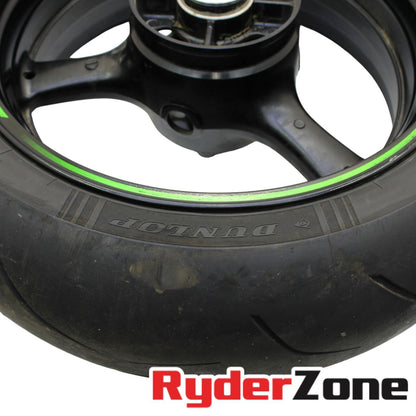 2016 - 2020 KAWASAKI NINJA ZX10R REAR WHEEL RIM BLACK DUNLOP TIRE STRAIGHT