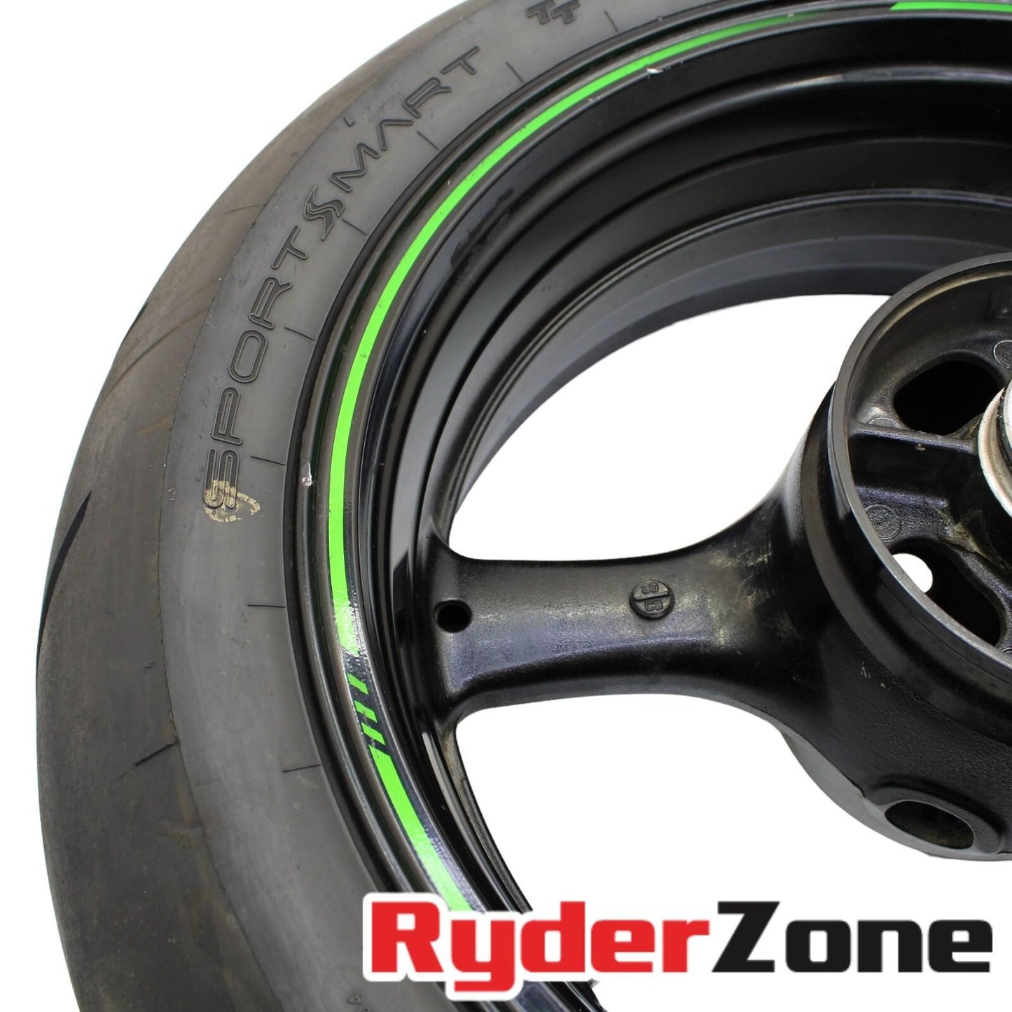 2016 - 2020 KAWASAKI NINJA ZX10R REAR WHEEL RIM BLACK DUNLOP TIRE STRAIGHT