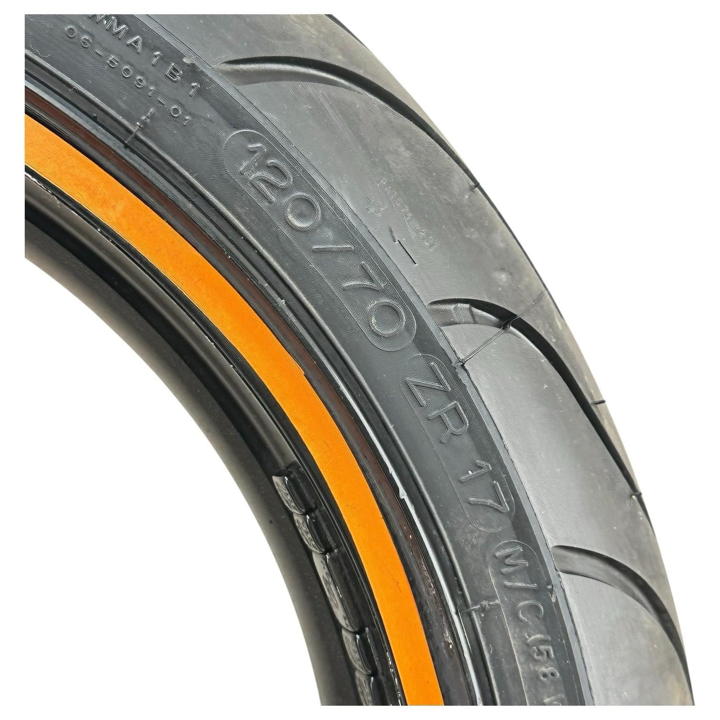 2007 2008 SUZUKI GSXR 1000 FRONT WHEEL RIM TIRE RUBBER BLACK ORANGE STOCK OEM