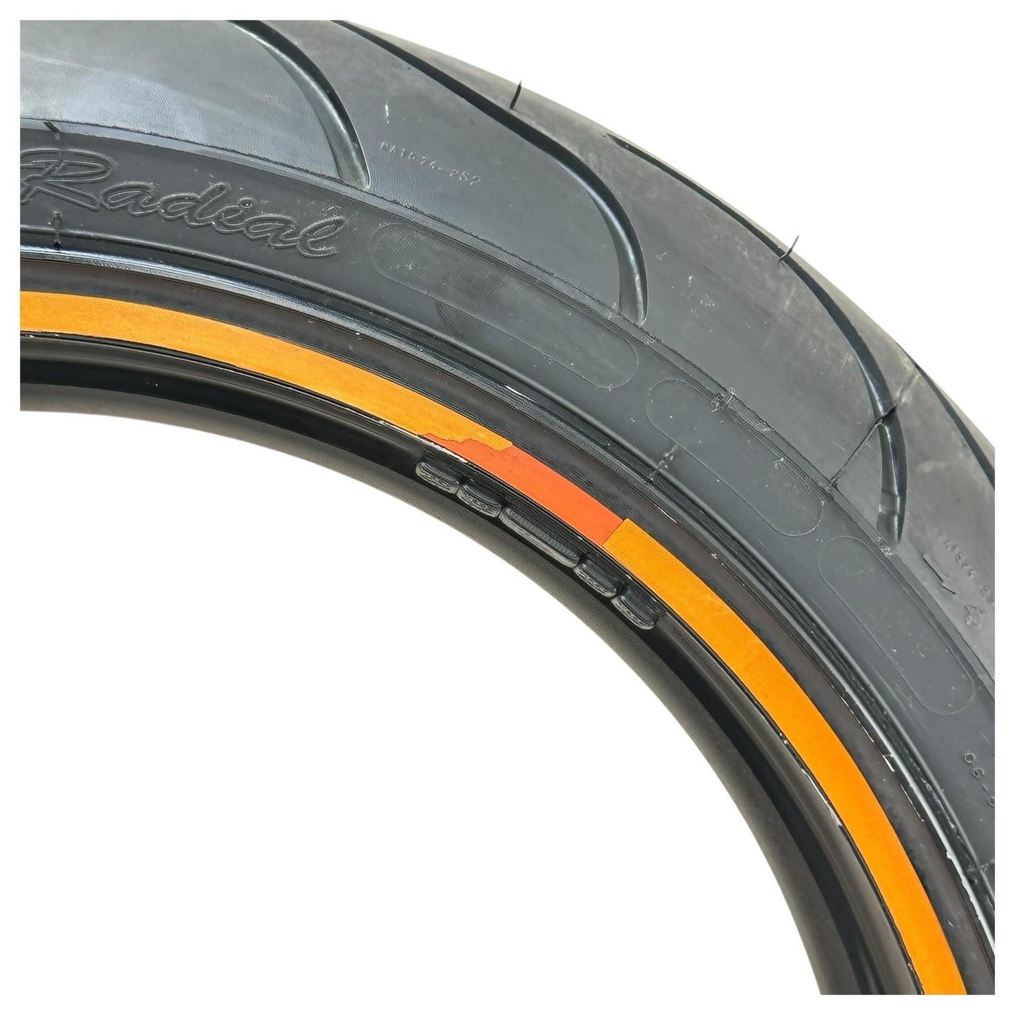 2007 2008 SUZUKI GSXR 1000 FRONT WHEEL RIM TIRE RUBBER BLACK ORANGE STOCK OEM